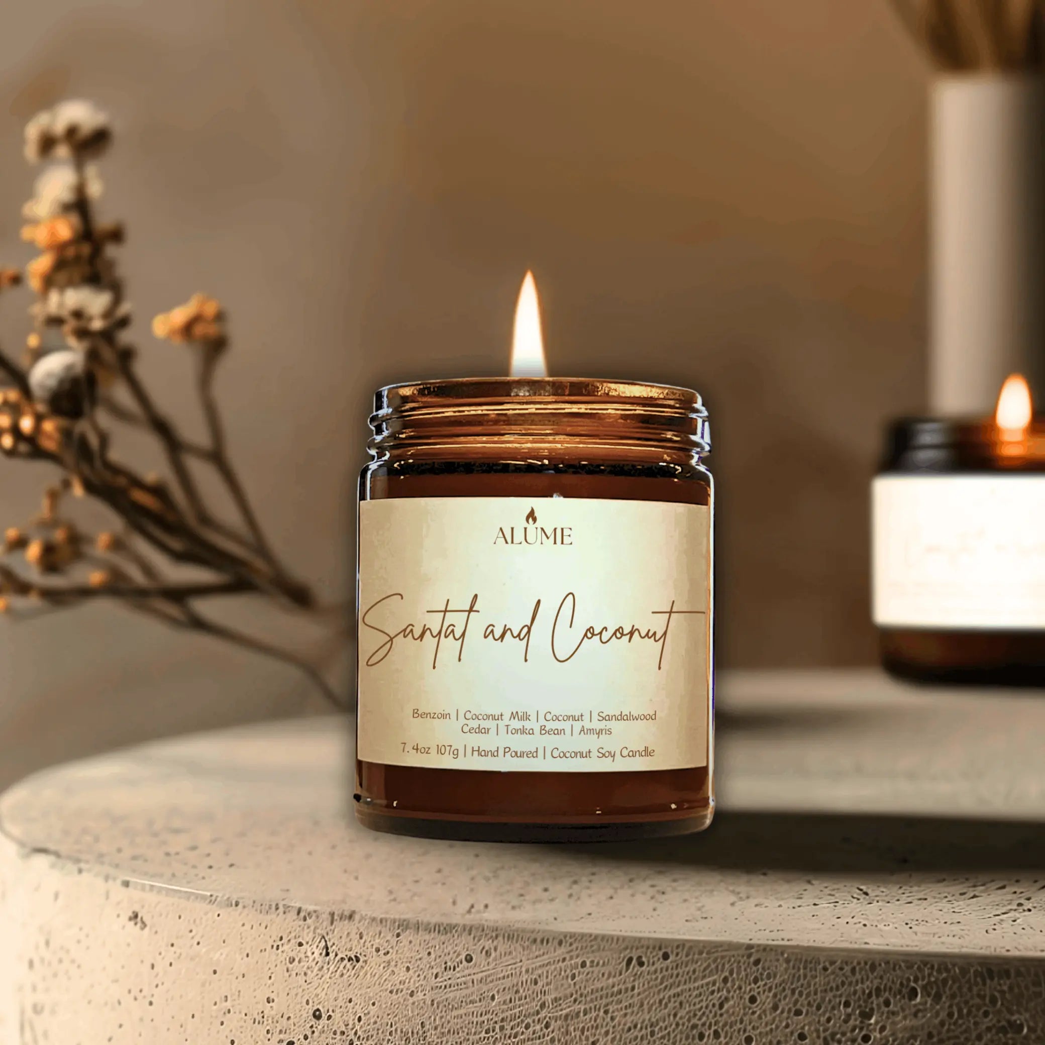 Santal and Coconut | 7.4 oz Candle Alume