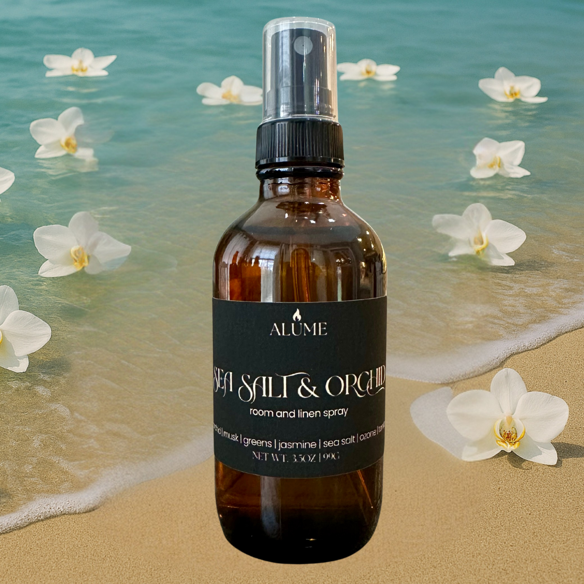 Sea Salt and Orchid | 3.5 oz Room and Linen Spray Alume