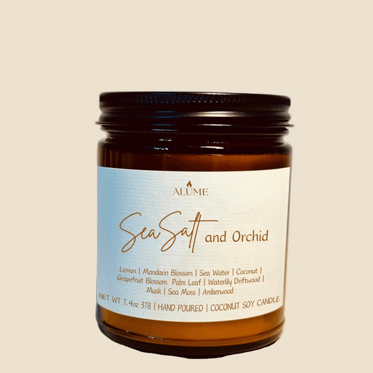 Sea Salt and Orchid | 7.4 oz Candle Alume